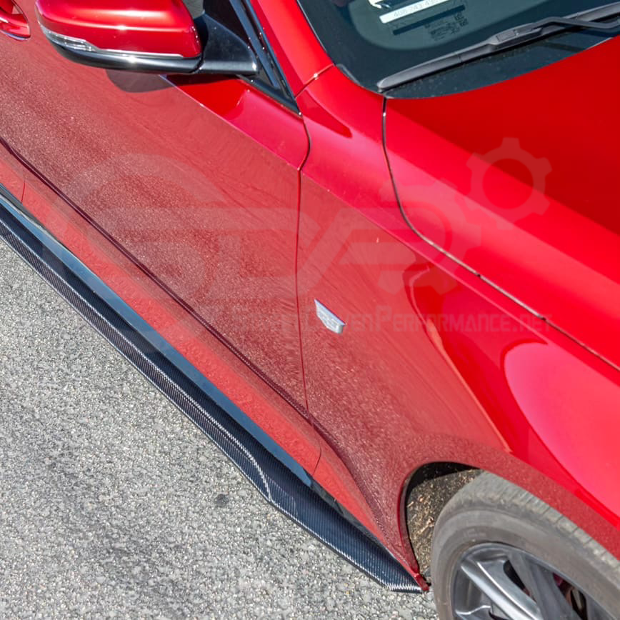 2020-2024 CADILLAC CT5-V & CT5 SPORT | BLACKWING PACKAGE CARBON FIBER FRONT LIP SPLITTER & SIDE SKIRTS ROCKER PANELS GROUND EFFECTS